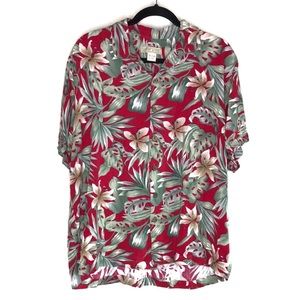 WATER STONE Aloha button down short sleeve Tropical shirt size Medium